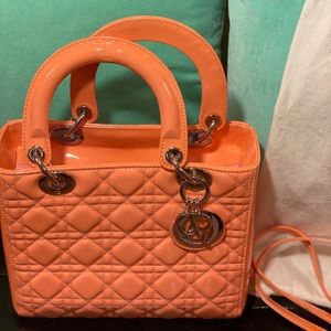 Dior Lady Medium Satchel, Orange/Peach